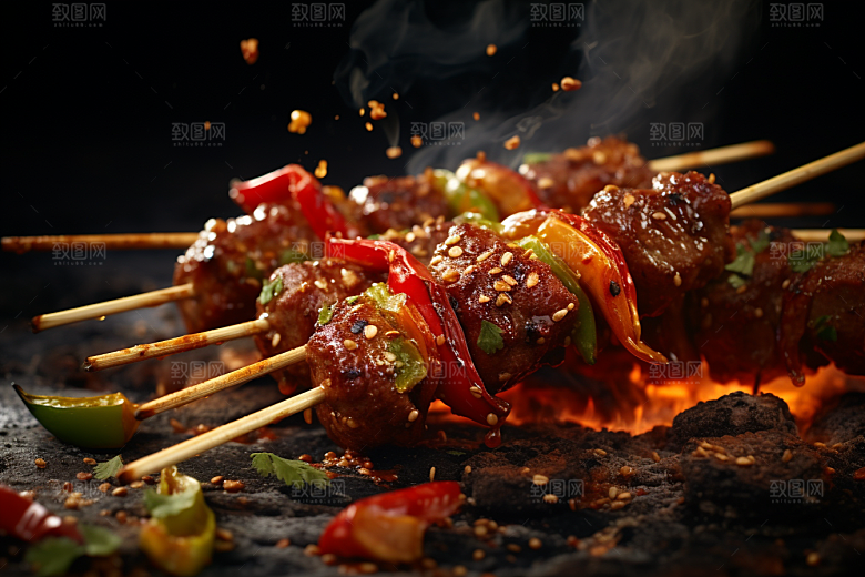 BBQ烧烤广告肉串摄影图