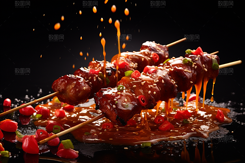 BBQ烧烤肉食美食摄影图
