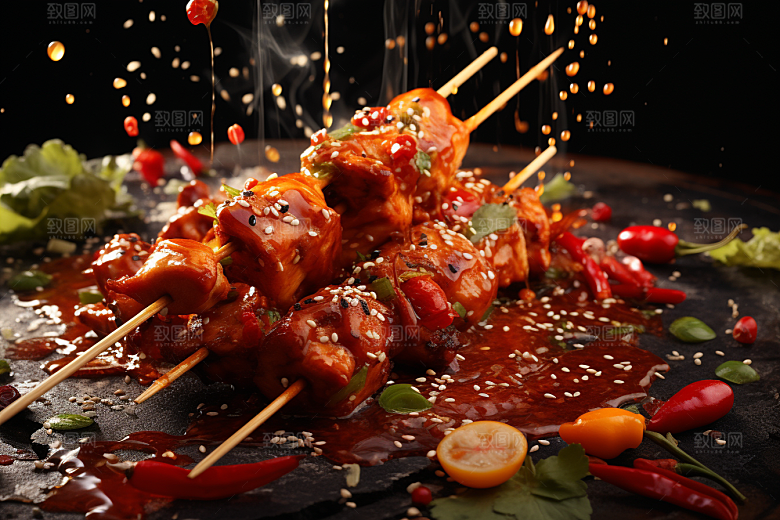 BBQ烧烤广告火辣摄影图