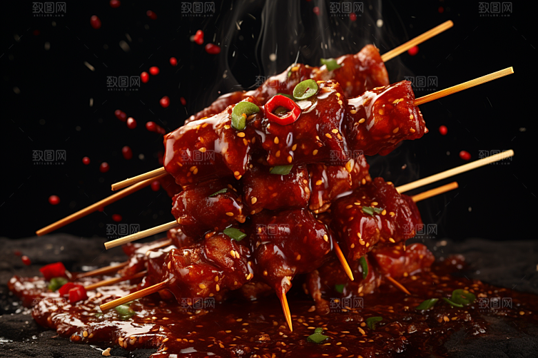 BBQ烧烤肉食广告摄影图