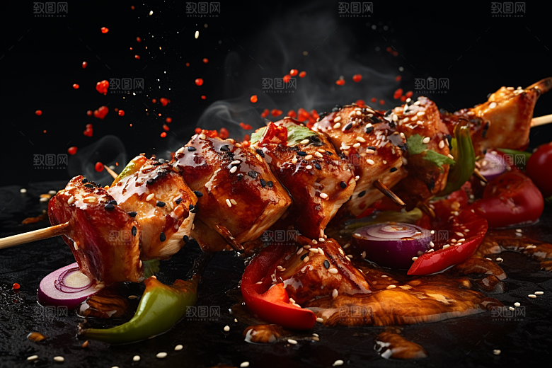 BBQ烧烤肉类美食摄影图