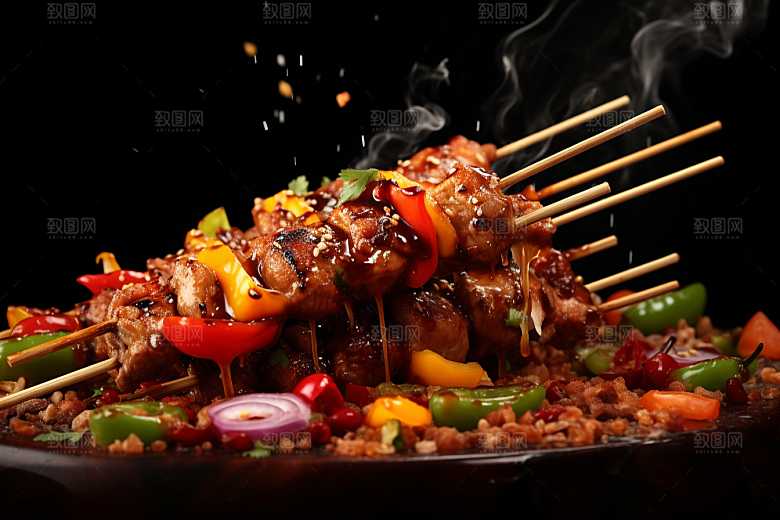 BBQ烧烤肉类美食摄影图