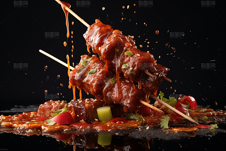 BBQ烧烤聚会聚餐摄影图
