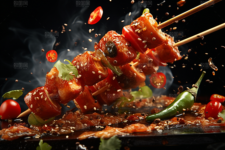 BBQ烧烤火热广告摄影图