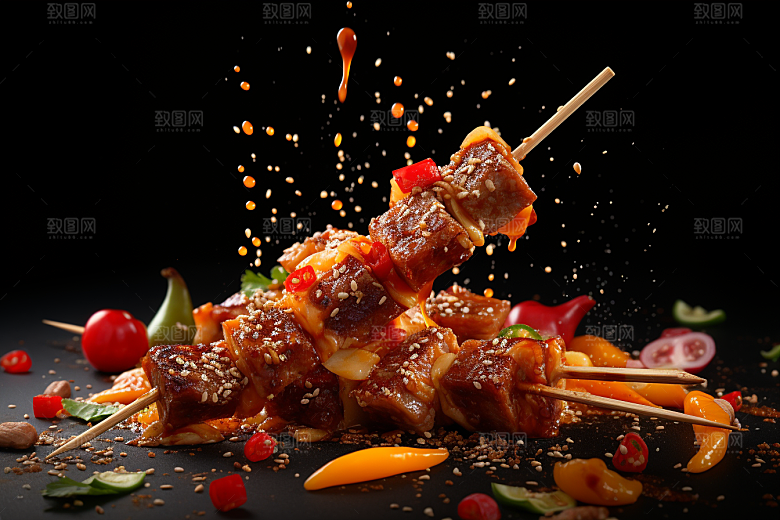 BBQ烧烤火辣广告摄影图