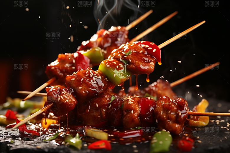 BBQ烧烤火辣火热摄影图