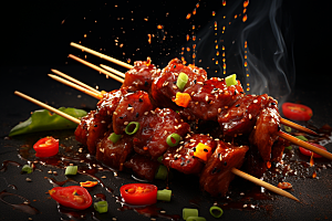 BBQ烧烤美食聚会摄影图