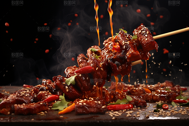 BBQ烧烤广告烤串摄影图