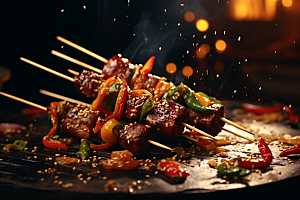 BBQ烧烤肉类美味摄影图
