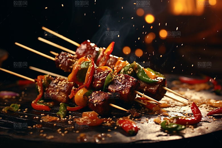 BBQ烧烤肉类美味摄影图