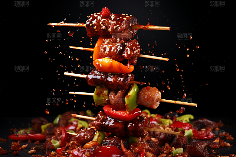 BBQ烧烤火热广告摄影图