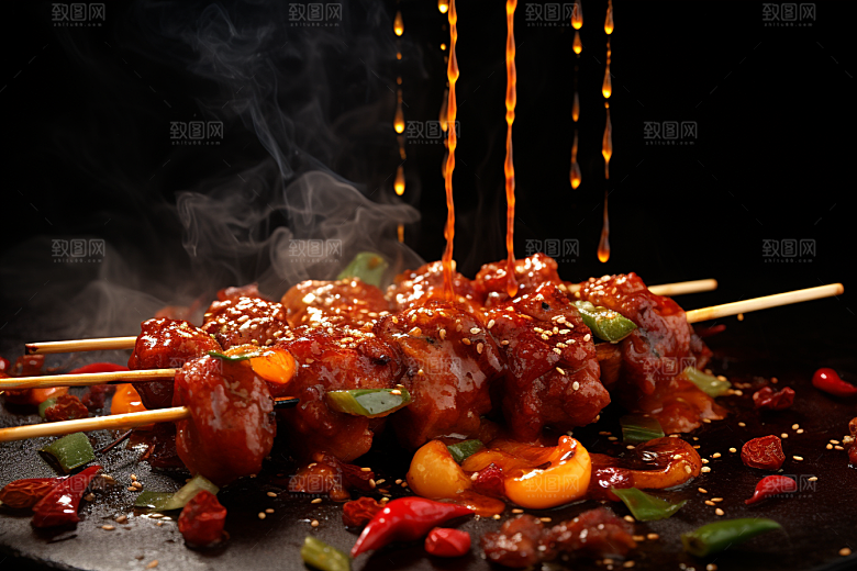 BBQ烧烤聚餐美味摄影图