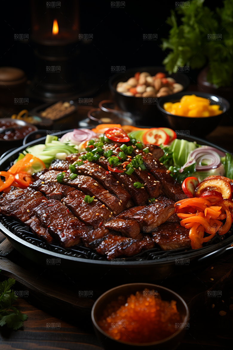 BBQ烧烤高清肉串摄影图