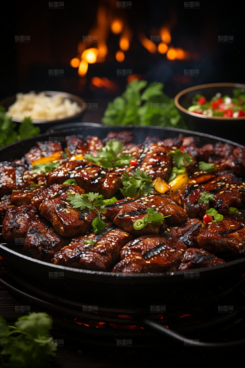 BBQ烧烤美食聚会摄影图