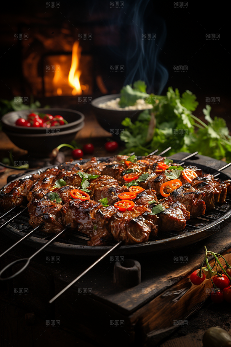 BBQ烧烤聚会肉食摄影图