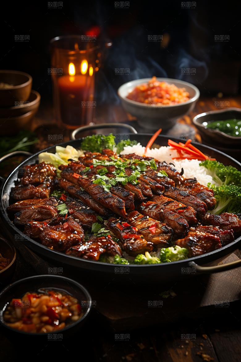 BBQ烧烤聚餐火热摄影图