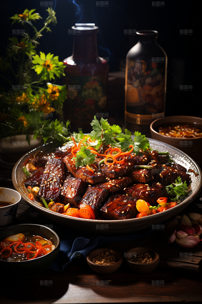 BBQ烧烤聚餐烤串摄影图