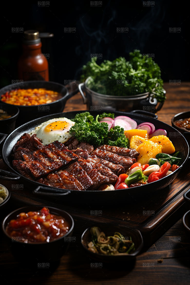 BBQ烧烤美味肉串摄影图