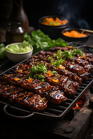BBQ烧烤广告烤串摄影图