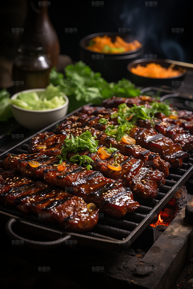 BBQ烧烤广告烤串摄影图