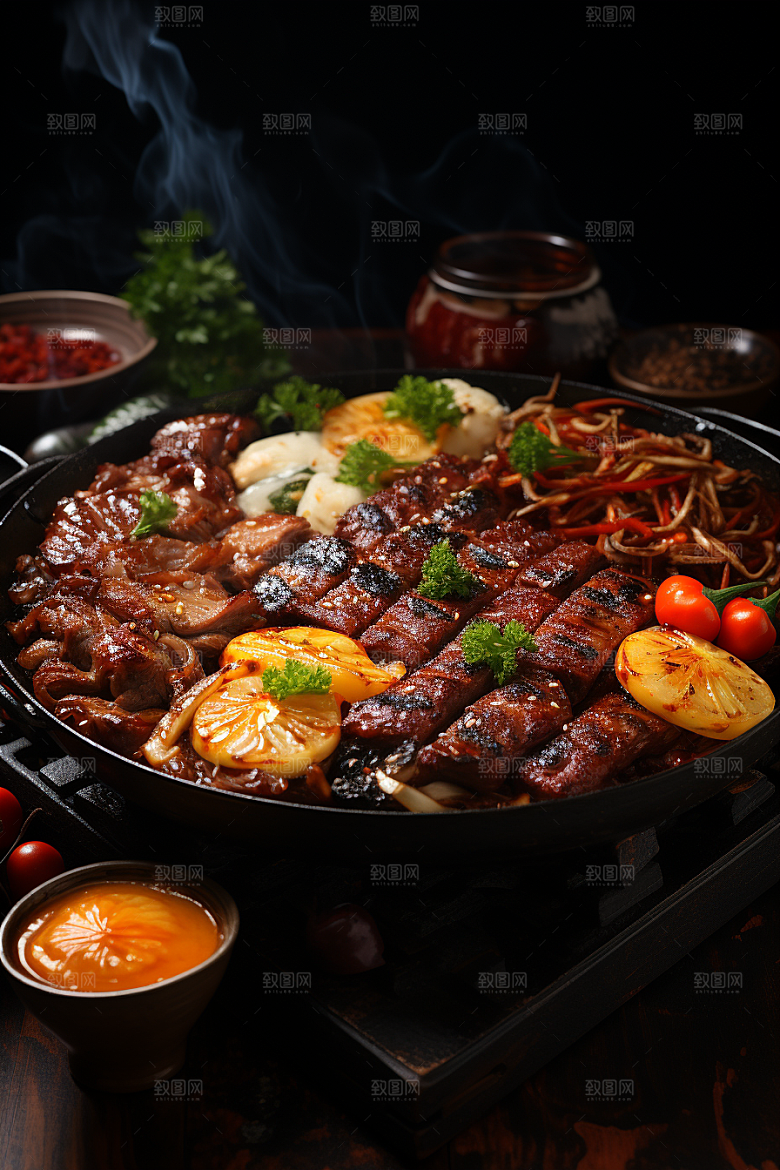 BBQ烧烤美味聚会摄影图