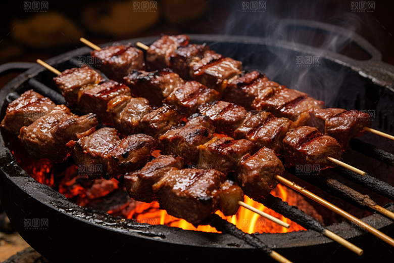 BBQ烧烤肉食美味摄影图