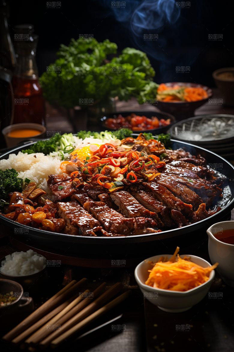 BBQ烧烤美食肉串摄影图