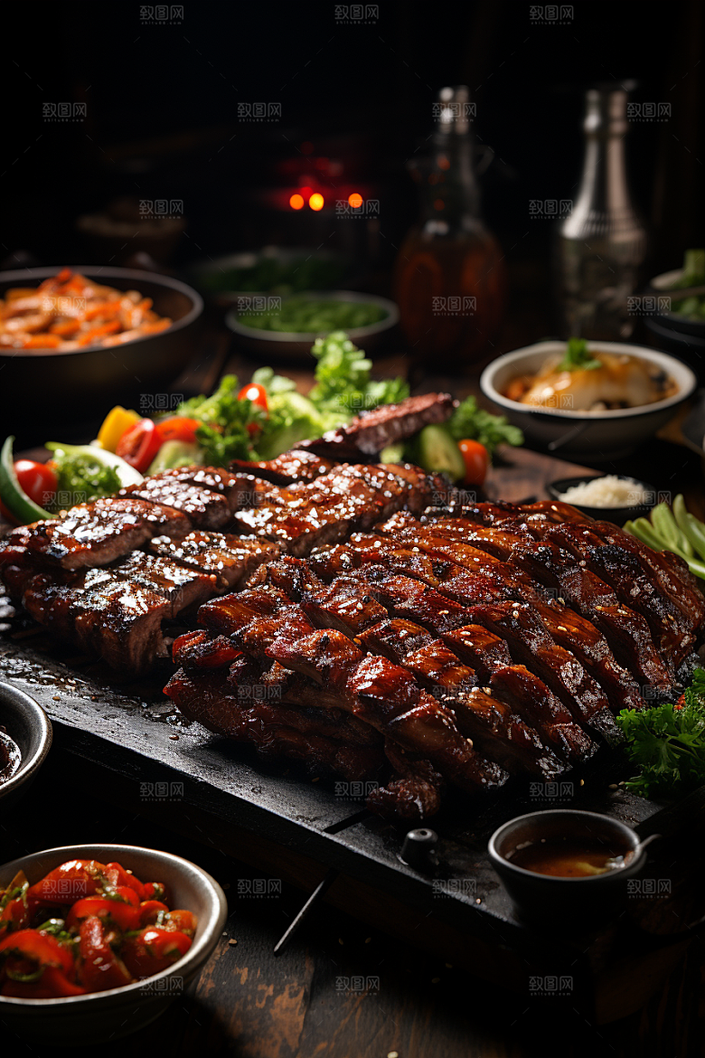 BBQ烧烤肉串肉类摄影图