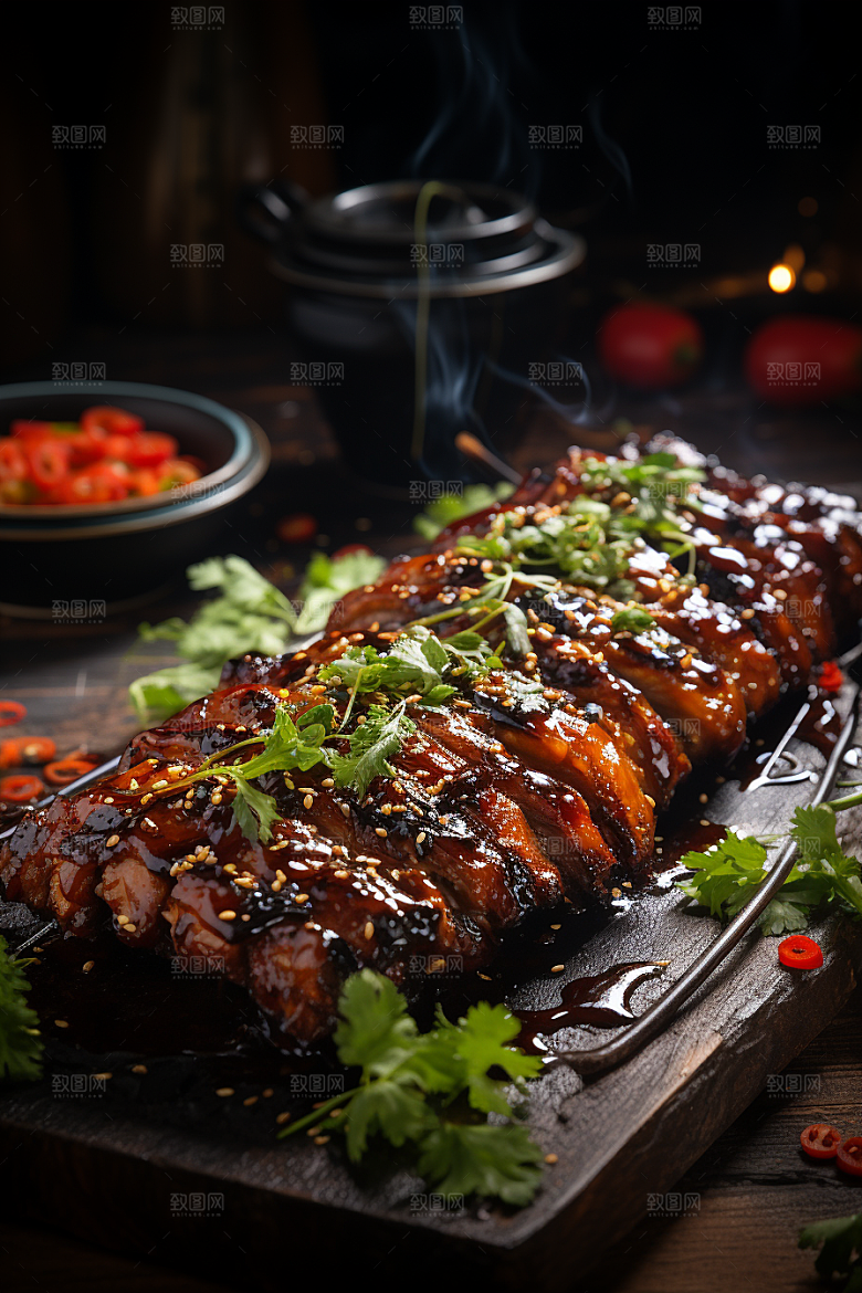 BBQ烧烤肉食美食摄影图