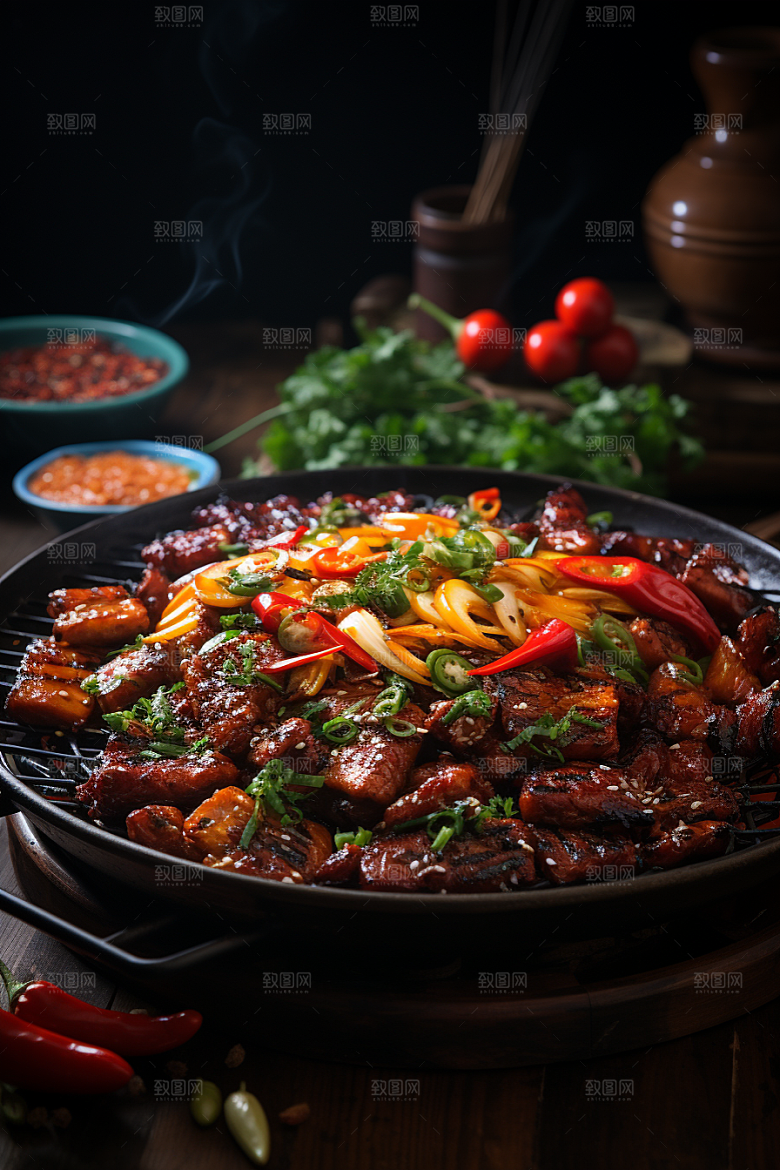 BBQ烧烤肉类美味摄影图