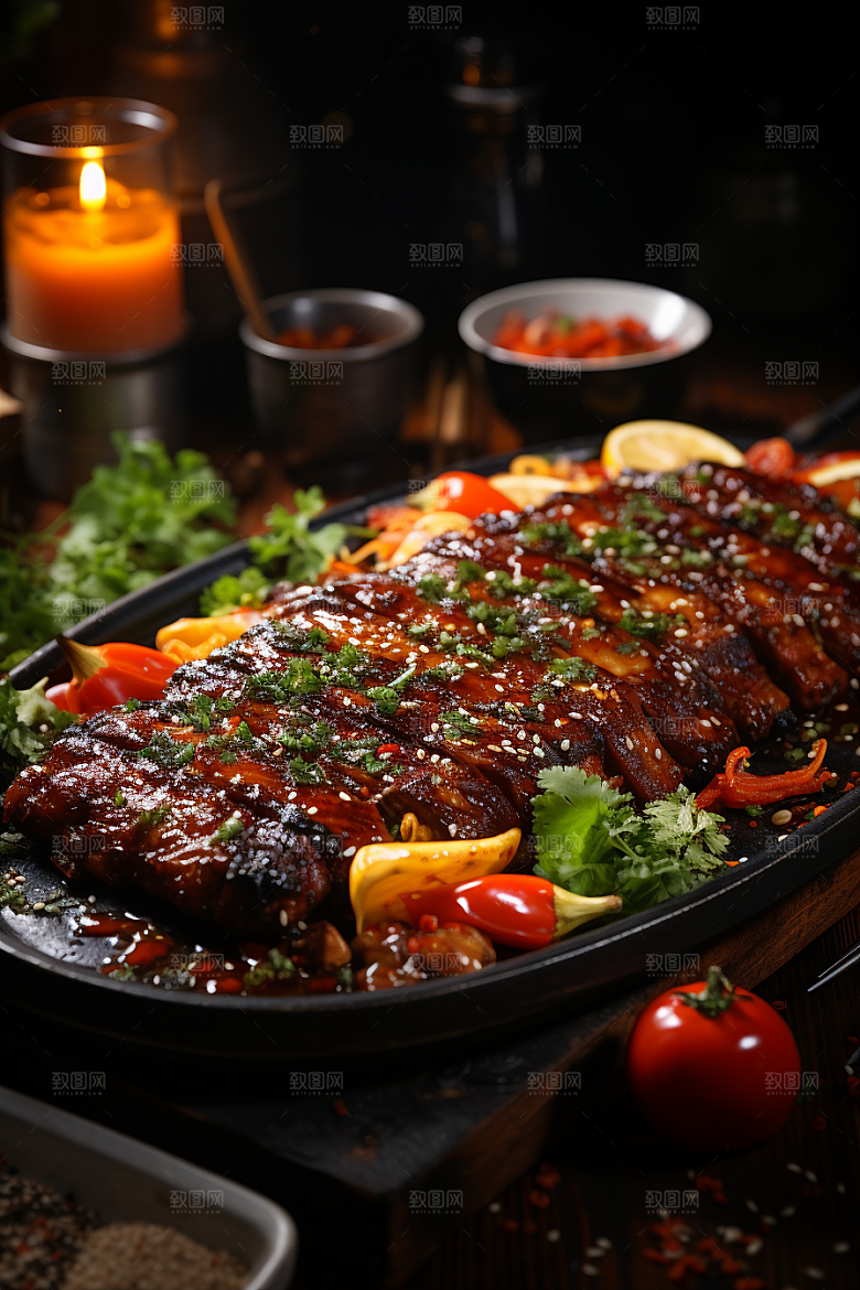 BBQ烧烤烤串美味摄影图
