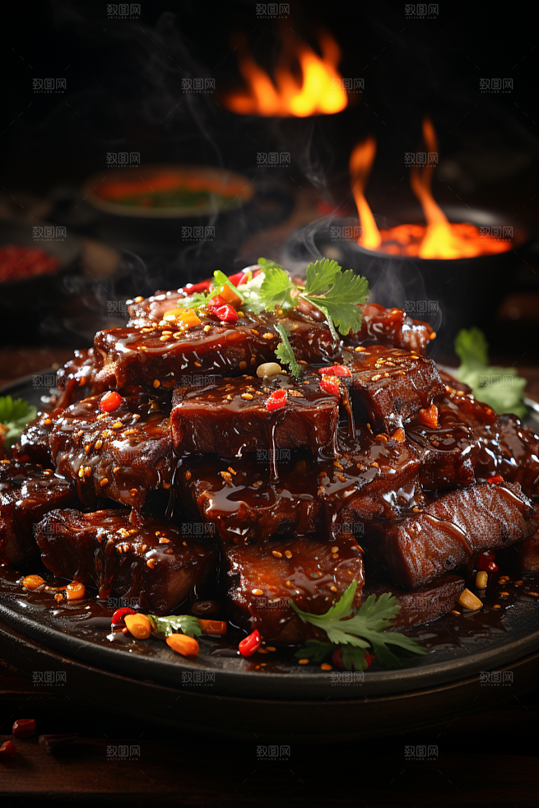 BBQ烧烤高清肉串摄影图