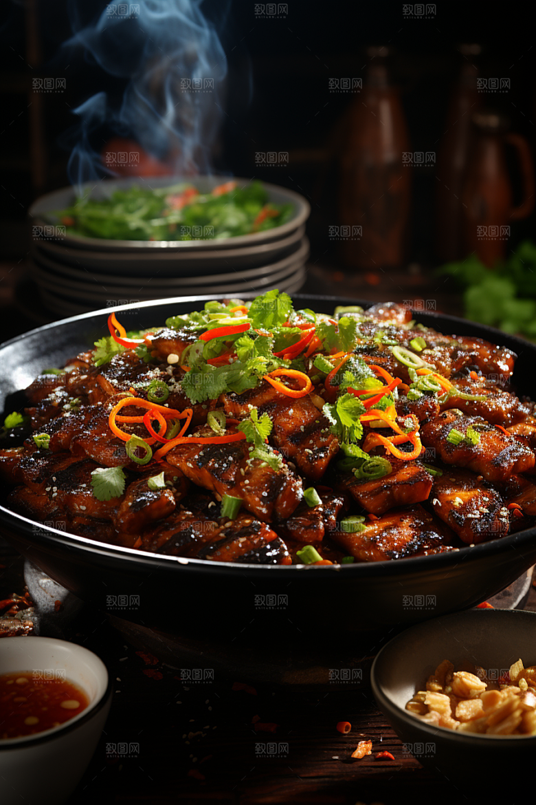 BBQ烧烤肉食火热摄影图