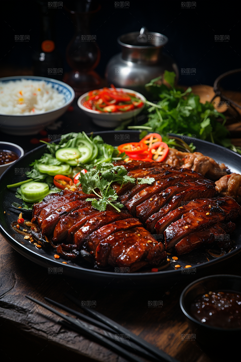 BBQ烧烤火热肉食摄影图