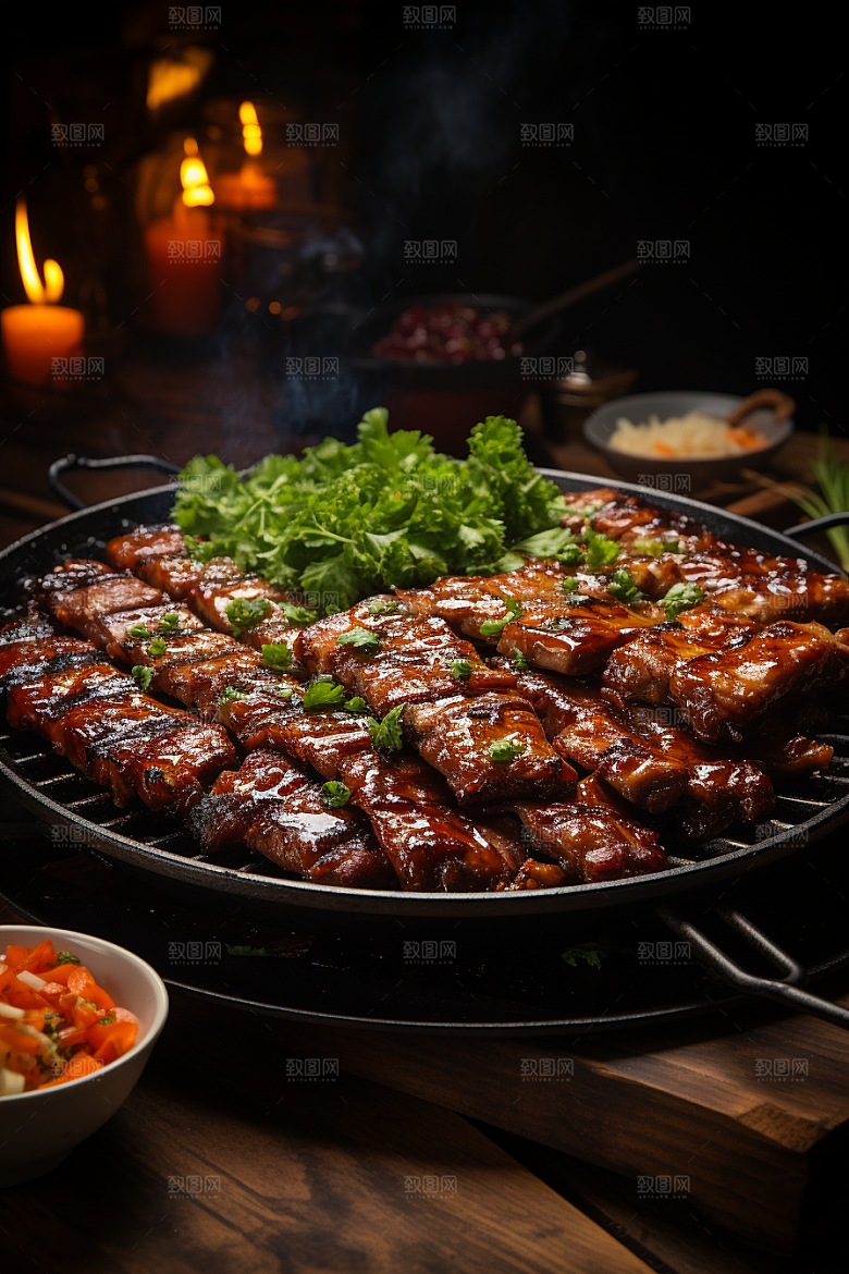 BBQ烧烤聚餐火辣摄影图