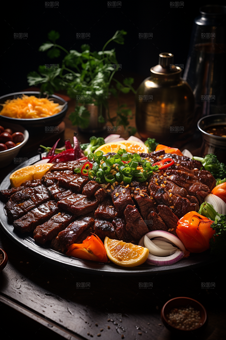 BBQ烧烤聚餐火辣摄影图