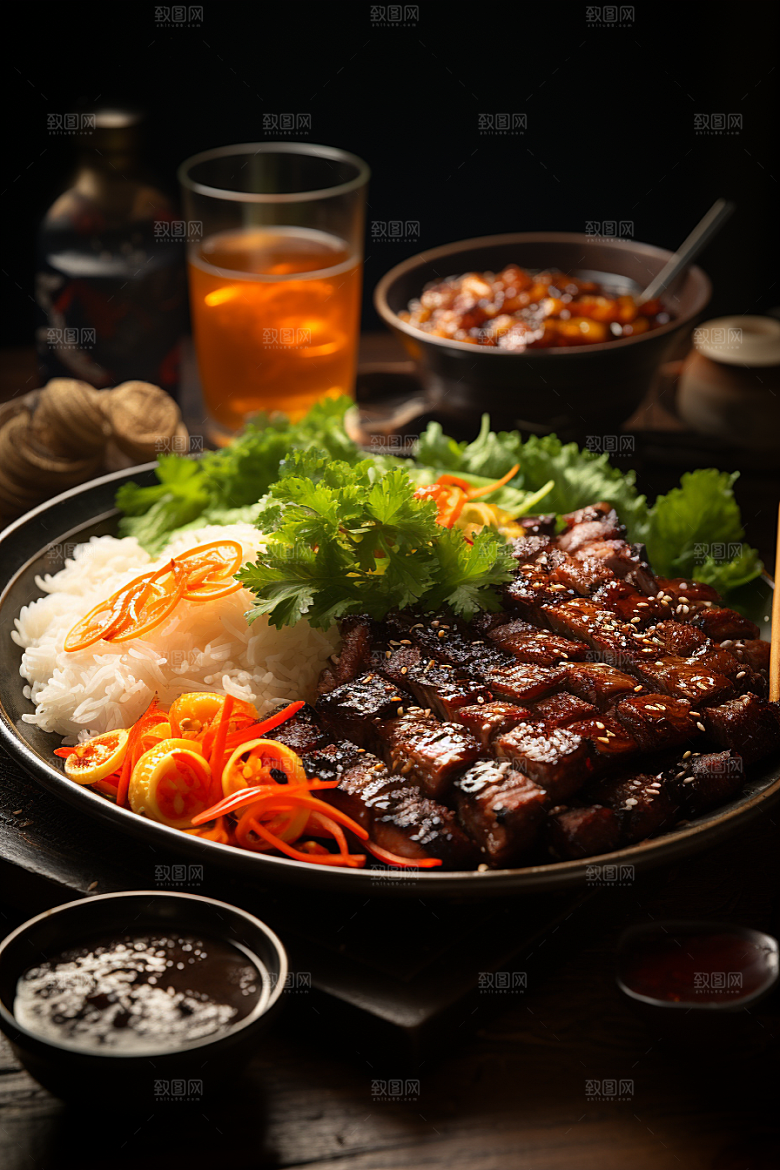 BBQ烧烤火热聚餐摄影图