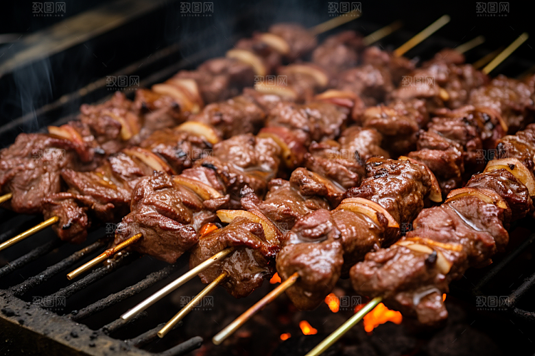 BBQ烧烤肉串烤串摄影图