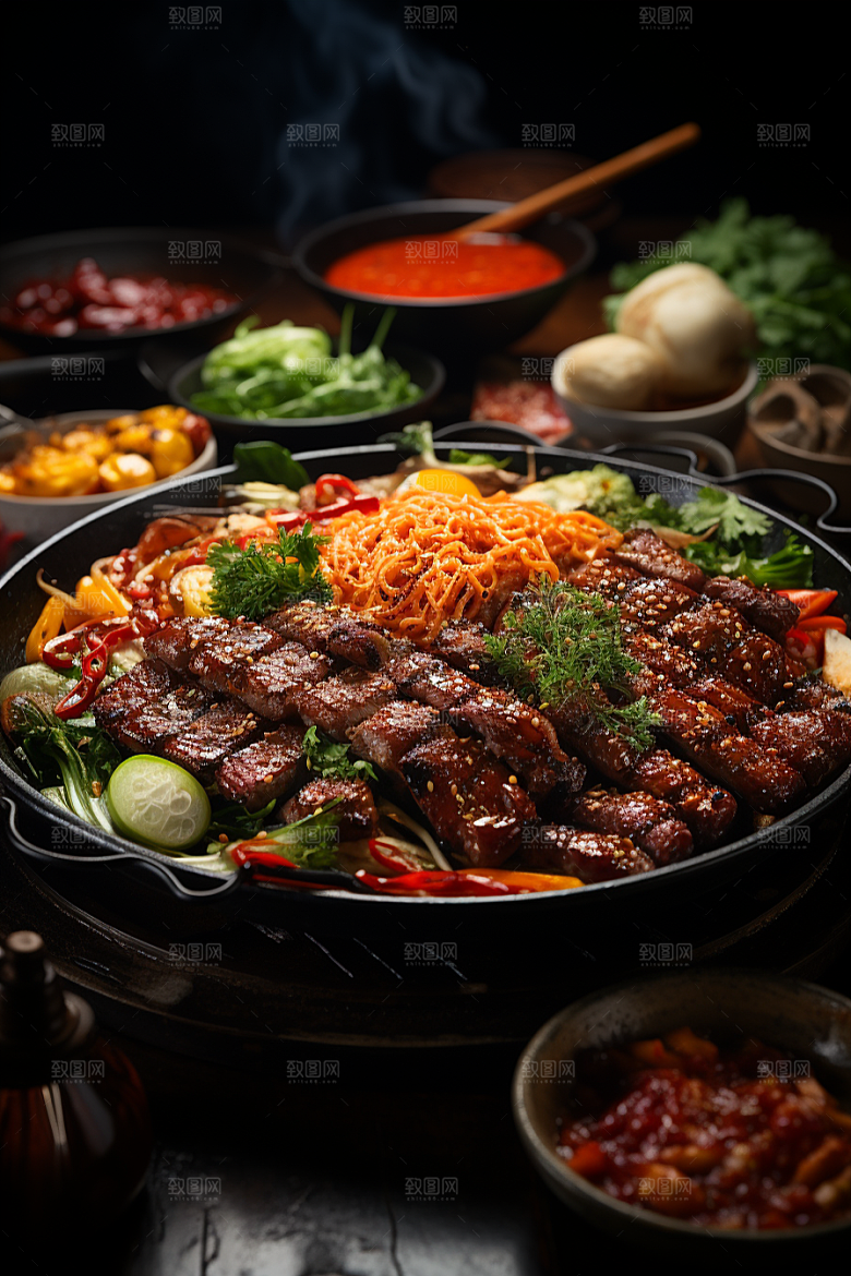 BBQ烧烤美味美食摄影图