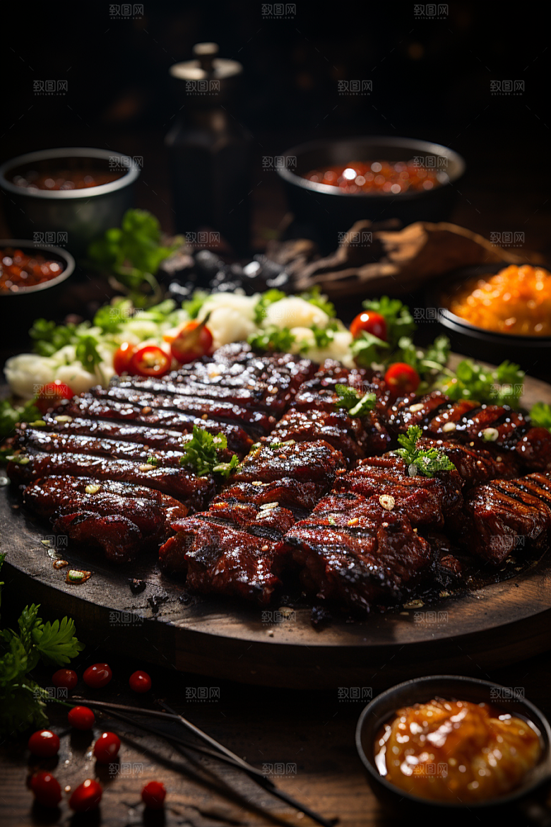 BBQ烧烤烤串肉食摄影图