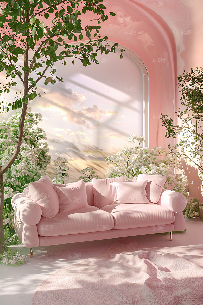 电商家居3D产品背景图