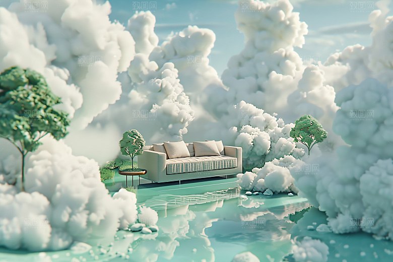 电商家居C4D3D背景图