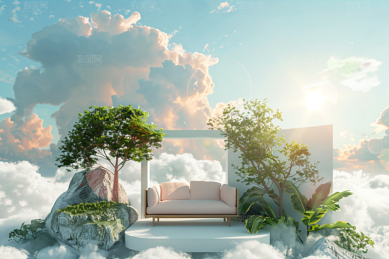 电商家居自然靓丽背景图
