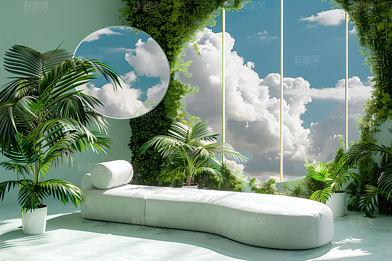 电商家居立体3D背景图