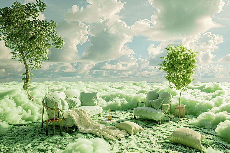 电商家居3D产品背景图