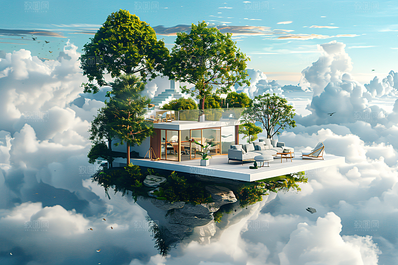 电商家居3D家具背景图