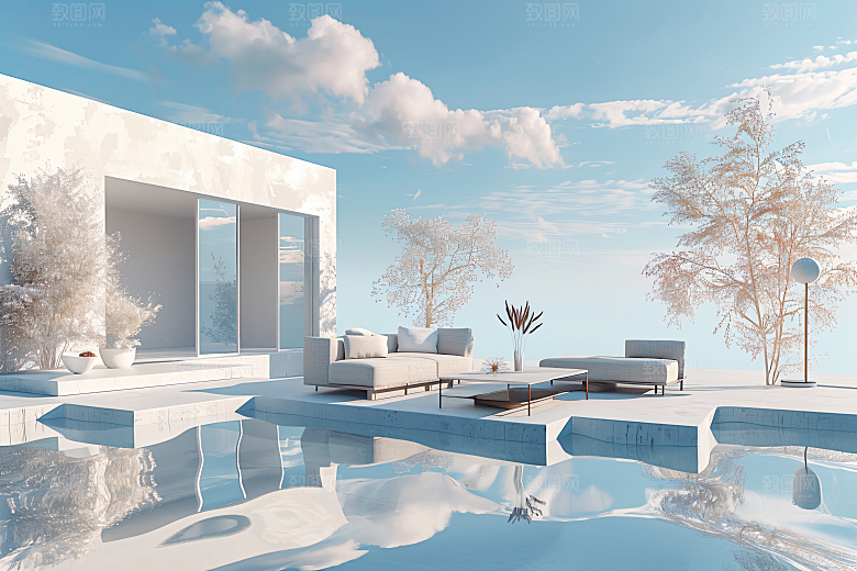 电商家居C4D3D背景图