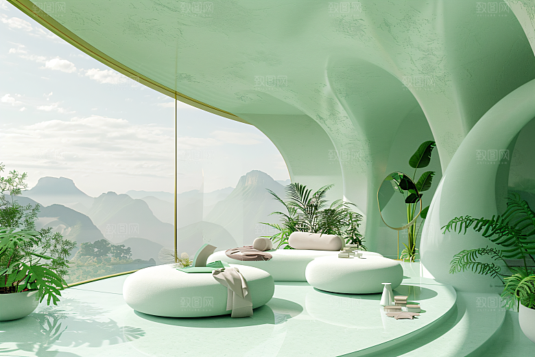 电商家居3D靓丽背景图