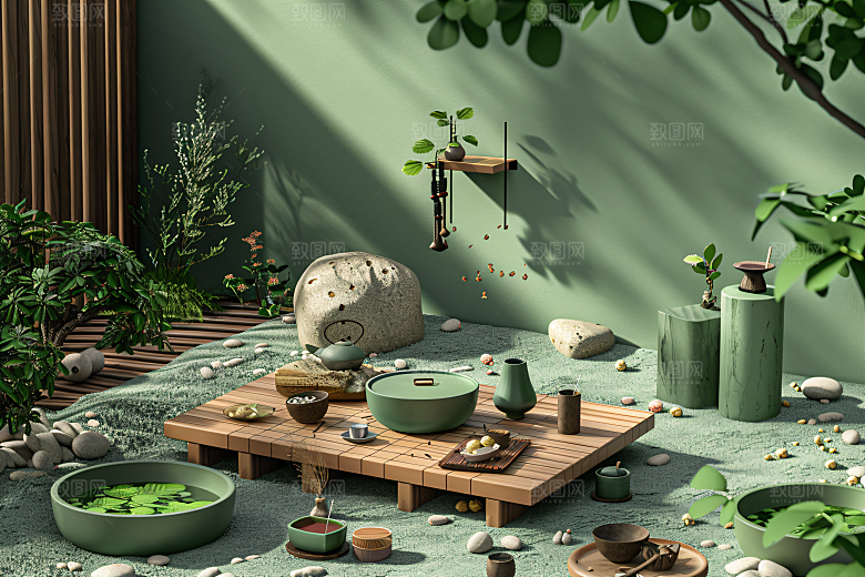 电商家居清新靓丽背景图
