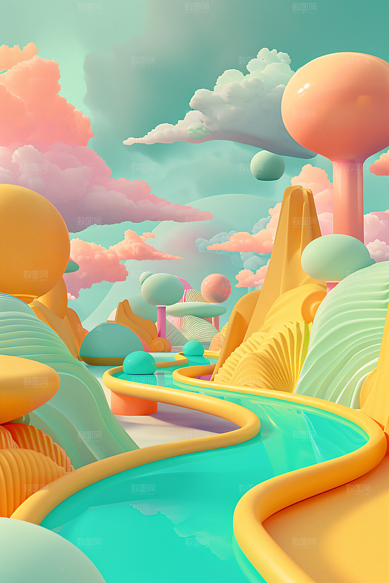 电商家居3D商品背景图